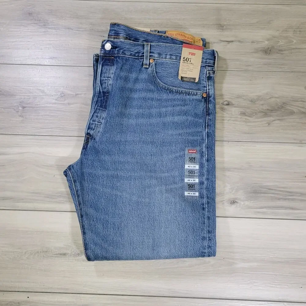 Levi's 501 Jeans Men's 42X30 Light Wash New 005013306